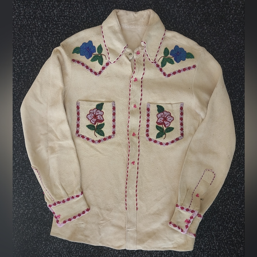 Native american beaded buckskin outfit